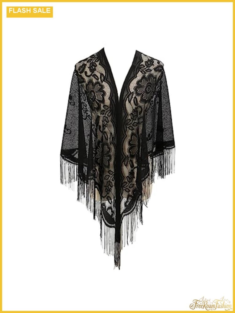 Women's Shawl Wrap Nylon Hollow Tassel Triangle Scarf Breathable